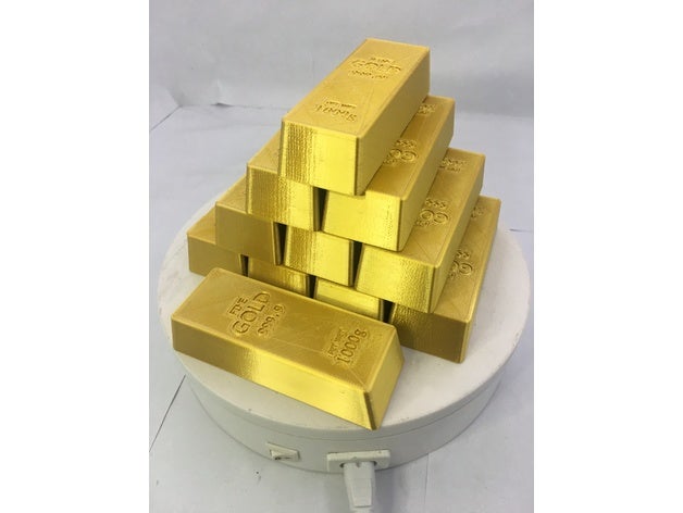 gold brick art 3D print model - Mito3D