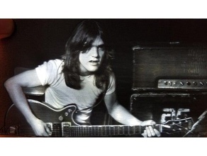 malcolm young lithophane acdc de la guitarra el led leyenda música luz noche ritmo rock 3d print model - Mito3D