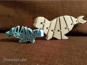 flexi mini seadog sceau animaux articulés flexible imprimer la place le chien de mer 3d print model - Mito3D