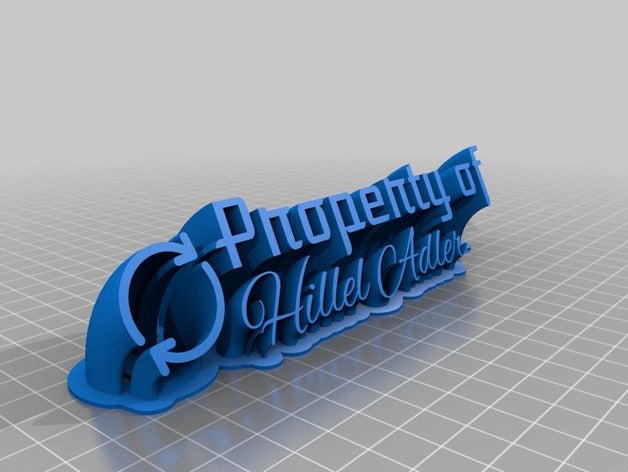 hillel office personalizado 3D print model - Mito3D