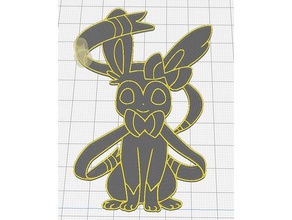 sylveon plat pièce décorative 3d de l'impression 3dprintable mignon eeveelution pokemon simple 3d print model - Mito3D