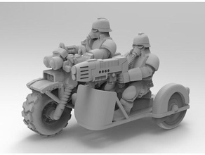 a morte do corpo de bicicleta sidecar 40k gaslands guarda imperial korps krieg warhammer 3d print model - Mito3D