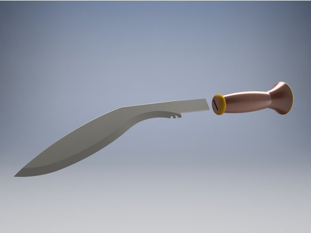 kukri indian machete tools 3dprint 3dprintable 3dprinting army autodesk inventor knife large military weapon wip 3D print model - Mito3D
