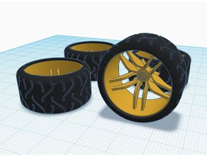 muscle car rims 5 double spikes vehicles 3d print model - Mito3D
