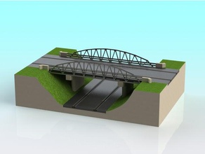 132 scale slot car truss bridge v-1 binalar yapılar ninco ölçekli model 3d print model - Mito3D