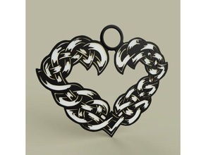 celtic heart medal jewelry 2dart 2d art celticdesign knot knotwork pendant valentines day jewellery 3d print model - Mito3D