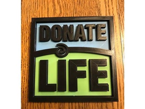 donate life 3d logo signs logos 3d print model - Mito3D