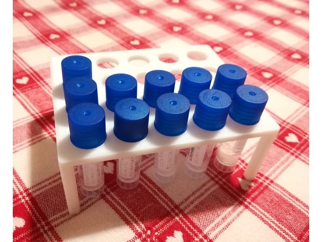 test tube rack kleine Tuben Biologie piccole provette portaprovette Reagenzgläser Rohre 3D print model - Mito3D