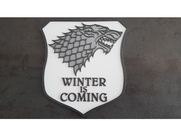 game thrones banner signs logos house stark wolf 3D print model - Mito3D