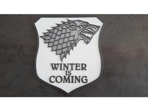 game thrones banner signs logos house stark wolf 3d print model - Mito3D