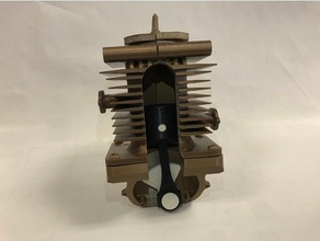 simple 2-stroke 1 cylinder engine model 3d print model - Mito3D