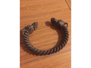 viking de dragon bracelet les bracelets torc 3d print model - Mito3D