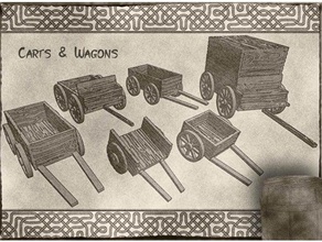 los carros de vagones dungeons dragons warhammer mesa, juegos fantasía juguete accesorios transporte dd caballos rpg mesa juego 40k fantasy 3d print model - Mito3D
