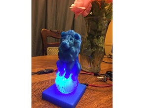 leone palla nighlight lampada animale cat cerchio circo modello felino la led luce mammifero notturna 3d print model - Mito3D