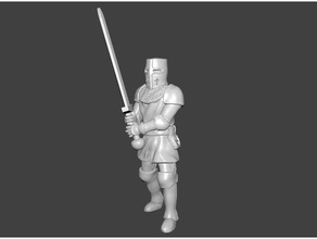 knight miniature people boardgame dnd human kings war tabletop wargame warhammer 3d print model - Mito3D
