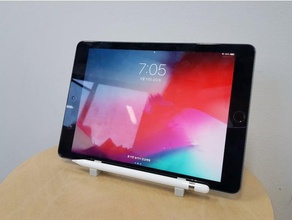 ipad stand apple pencil holder tablet 3d print model - Mito3D