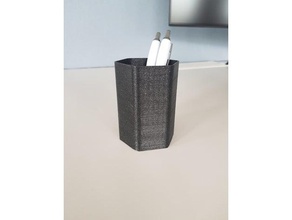 hexagonal pen pot office stationary pencil holder 3d print model - Mito3D