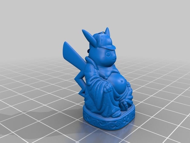 el detective pikachu buda las esculturas pokemon pop-buda 3D print model - Mito3D