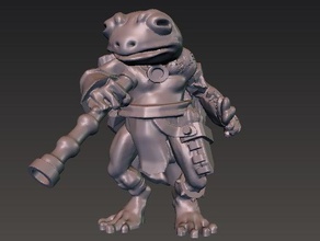 grung d&d tabletop miniature 3d printing animal dnd dungeons dragons fantasy forest frog hunter pathfinder rpg sculpture strategy game 3d print model - Mito3D