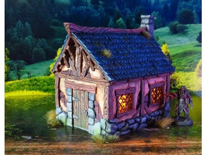 little cottage tabletoprpg house buildings structures 10mm 15mm 28mm 28mmscale 6mm dungeons dragons grp miniature scenery nosupport peacegaming pgr roleplaying tabletop gaming terrain wargame wargaming 3d print model - Mito3D