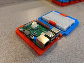 raspberry pi 3 b+ base lego technic compatible diy electronics mbl modbaselego modular mount case 3d print model - Mito3D