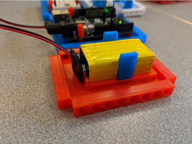 9 volt pil tutucu lego teknik uyumludur elektronik 9volt V 0 3 sahibi diy uyumlu mbl modbaselego 3D print model - Mito3D