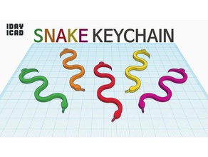 1jour 1cad serpent trousseau de clés porte-clés 1day1cad 3d print model - Mito3D