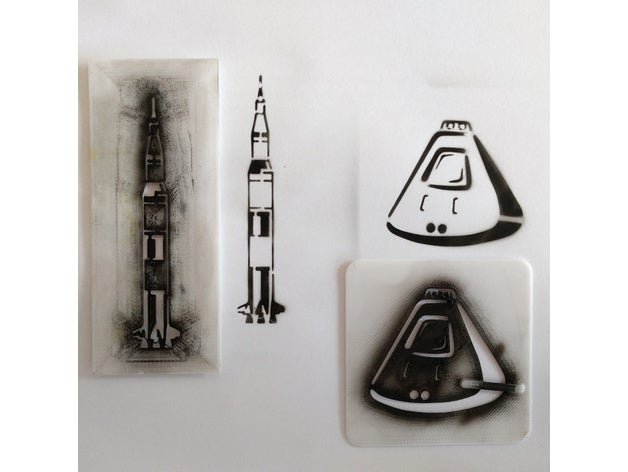 le module de commande d'apollo pochoir tatouage temporaire art outils aérographe la nasa fusée l'espace 3D print model - Mito3D