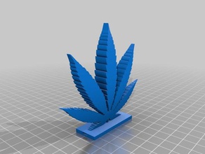 malezas de la lámpara modelos hierba marihuana hoja 3d print model - Mito3D