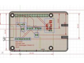raspberry pi caso, o uso de chapéu eletrônica registrador dados 3d print model - Mito3D