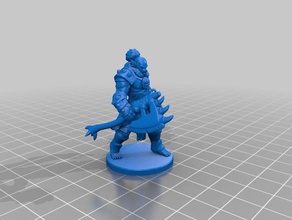 orc barbarian miniature toy game accessories 3dprintable dungeons dragons fantasy tabletop warrior 3d print model - Mito3D