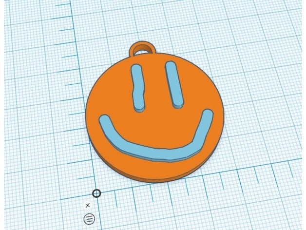 smiley art bijoux un trousseau de clés face 3D print model - Mito3D