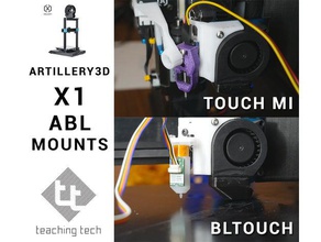 artillery3d x1 sidewinder touch mi & bltouch mounts auto bed leveling mount 3d print model - Mito3D