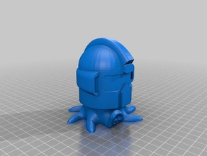 p-sharp robot head octo animals big octopus psharp turning 3d print model - Mito3D