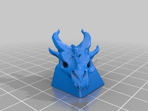 dragon crâne keycap ordinateur artisan 3d print model - Mito3D