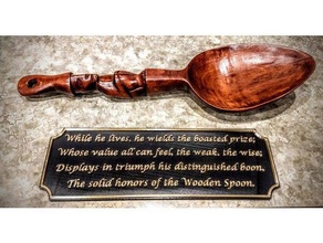 wooden spoon plaque booby prize cambridge trophy 3d print model - Mito3D