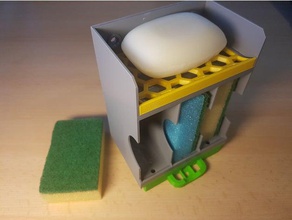 sabun 3 Sünger tutucu çöp konteyneri banyo 3d print model - Mito3D