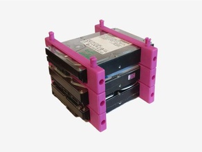 35 modüler-inç form faktörü dizi mount sabit diski bilgisayar inç hdd kutusu solvespace 3d print model - Mito3D