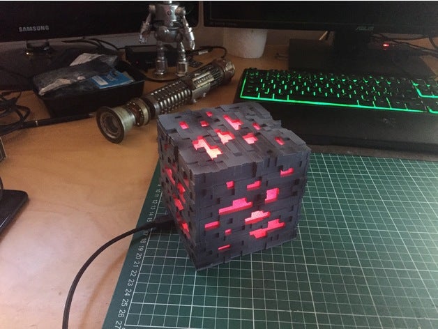 minecraft Lampe arduino desktop led-Lampen 3D print model - Mito3D