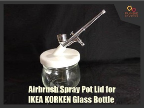 airbrush spray pot lid ikea korken glass bottle 3d print model - Mito3D