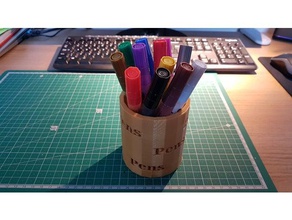 pen pot office organization pla simple print stationary 3d print model - Mito3D
