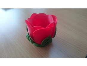 socle bougie decor candel candle feuille fleur flower rose 3d print model - Mito3D