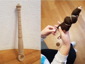 anello di dito conocchia spinnrocken oder fingerkunkel hobby handspinner handspinning legno lana 3d print model - Mito3D
