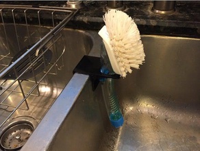 kitchen scrub brush holder over sink updated v2 dining divider scrubby 3d print model - Mito3D