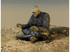 zombie sentado personas 3dmodel swat 3d print model - Mito3D