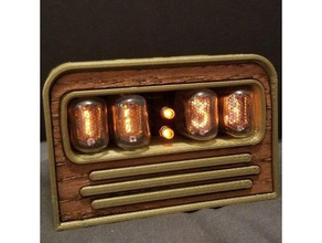 in-17 retro nixie clock case electronics art deco tube 3d print model - Mito3D