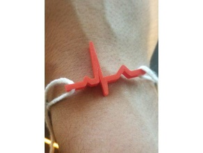 ecg wave bracelets jewlery medical nurse pendant 3d print model - Mito3D