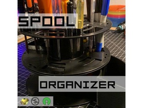 ultimate spool tool organizer diy caddy cad filament openscad recycle reuse storage holder 3d print model - Mito3D