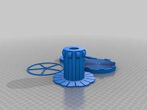 my customized parametric auto-rewind spool holder michaels 3d print model - Mito3D