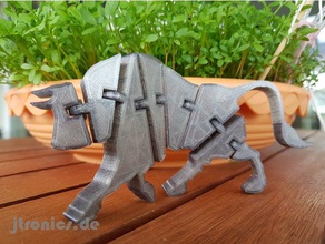 flexi articulated bull full animal flex flexible redbull 3d print model - Mito3D